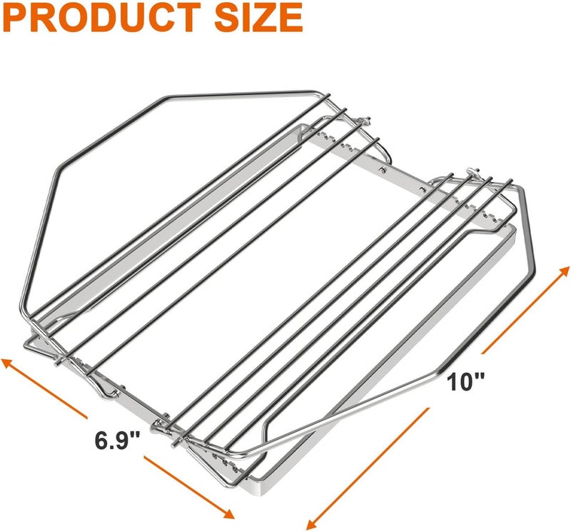 DELSbbq Adjustable Turkey Roasting Rack, Poultry Rack for Smokers, Grills, Wire Roasting Baking Broiling Chicken Roasting Rack, Turkey Roast Rack Accessories - Image 2